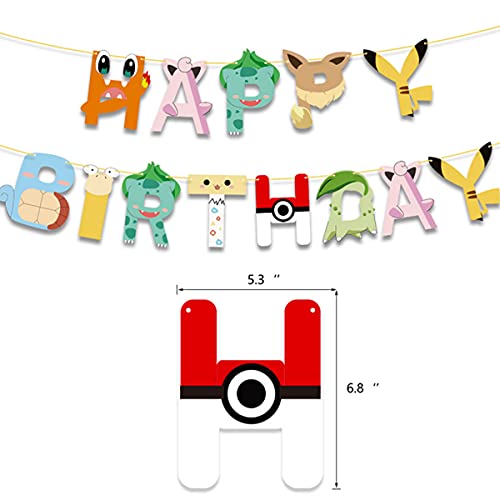 Pokémon verjaardagsdecoratie, met Pikachu banner, verjaardagsballonnen, voor kinderverjaardag, feestaccessoires - Image 7