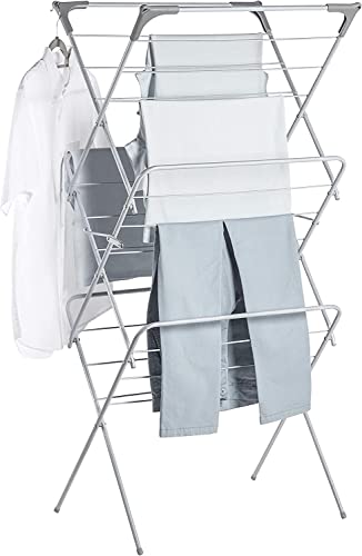 BONAFIDE 3 Tier Clothes Drying Rack for Indoor & Outdoor Use, Laundry Rack with Non-Slip Feet and Corner Hanger Spaces - Extendable Multi-Purpose Airer for Linens and Clothing