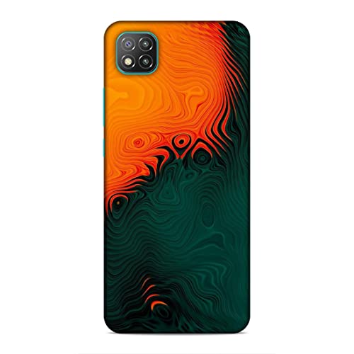Image of Printed Mobile Back Hard Case Cover for Xiaomi Poco C3 | Orange, Green, Wave, Cool Theme-2188