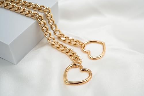 ADEMISHIA Heart O-Ring Slip Chain Halskette für Frauen, Handgemachter Punk Gothic Schmuck Verstellbare Lariat Y-Halskette