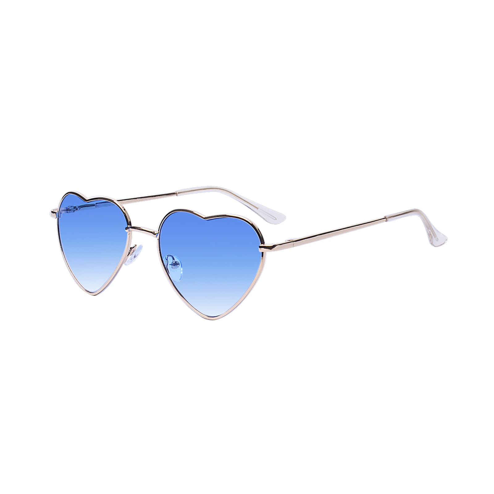 Kelens Heart Sunglasses Men's Polarised Metal Frame, Women's Festival Accessories Sunglasses Heart