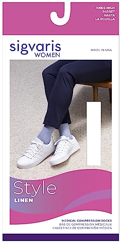 Image of Sigvaris Women's Style Linen Compression Socks 20-30mmHg - Hypoallergenic, Lightweight, Breathable & Sustainable