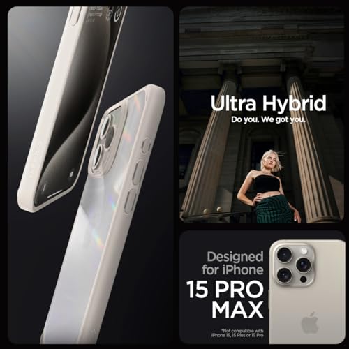 Image of Spigen for iPhone 15 Pro Max Case, Ultra Hybrid [No Magnet Ring][Anti-Yellowing] - Natural Titanium