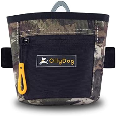 OllyDog Goodie Treat Bag, Dog Treat Pouch, Waist Belt Clip for Hands-Free Training, Magnetic Closure, Dog Training and Behavior Aids, Three Ways to Wear (Forest Camo)
