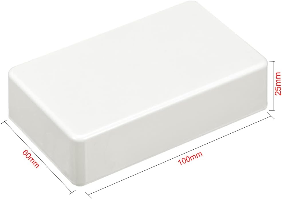 uxcell 100 x 60 x 25mm/3.94x2.36x0.98inch Electronic Plastic DIY Junction Box Enclosure Case White