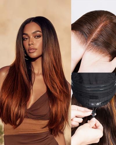 Image of Arabella 6x5 Brown Highlight Glueless Wigs Chocolate 210% Density 20inch