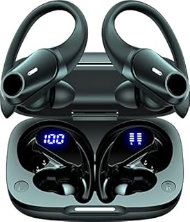 Fones de ouvido Bluetooth Fones de ouvido sem fio Fones de ouvido sem fio 36 horas para reprodução sem fio Estojo de carregamento sem fio Display LED digital Fones de ouvido over-ear