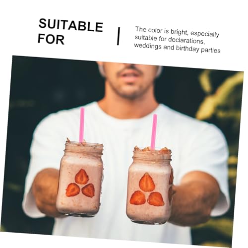 Pitillos de plástico en forma de corazón rosa pack 100 pcs miniatura 7