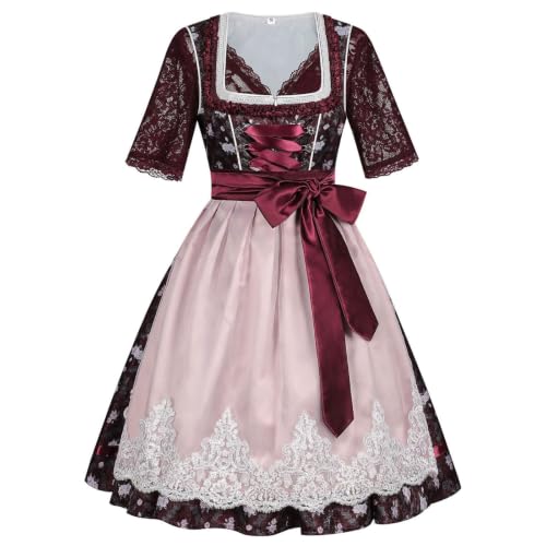 Vestido dirndl tradicional para el Oktoberfest: traje clásico de tres piezas cómodo 7