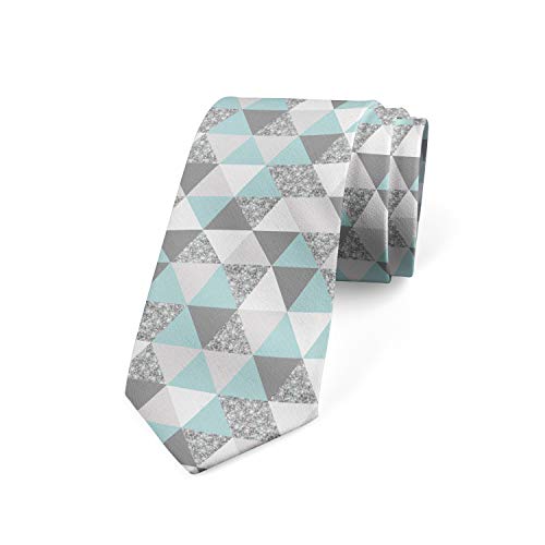 Lunarable Necktie, Pastel Modern Grid, Dress Tie, 3.7
