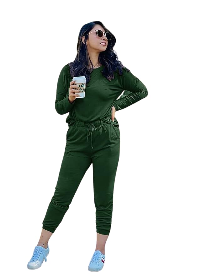 Tuta da donna / Homewear | Tuta da jogging | 2 pezzi tuta da casa / Tracksuit | Abbigliamento sportivo, Verde, XL