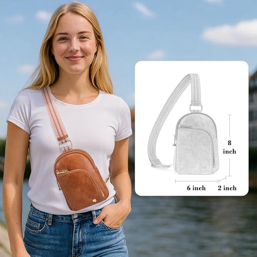Image of INICAT Travel Sling Bag, Anti Theft Crossbody Bag for Women | RFID Blocking, 8 Card Slots, Back Zippered Pocket, Metal Zippers,Switchable Strap