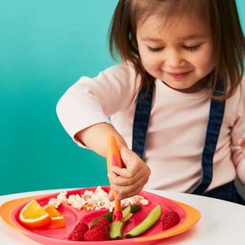 b.box Toddler Cutlery Set: Patented FLORK™ Designed Fork, Spoon & Travel Case, Easy Grip Handles, Dishwasher Safe, BPA Free. (Lemon Sherbet)