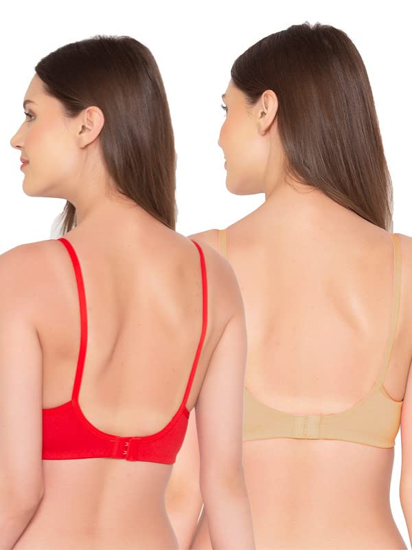 Image of Groversons Paris Beauty Women's Pack of 2 Seamless Non-Padded, Non-Wired Bra (COMB09)