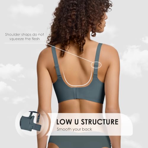 Image of Seamless Wireless Bra for Women with Support - No Underwire Full Coverage Push Up Comfort Bras - Back Fat Smoothing Bralettes