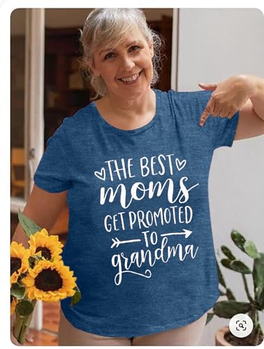 Women Best Moms Shirt Get Promoted to Grandma T Shirt Grandmother Gift Shirt Short Sleeve Casual Tee Top3