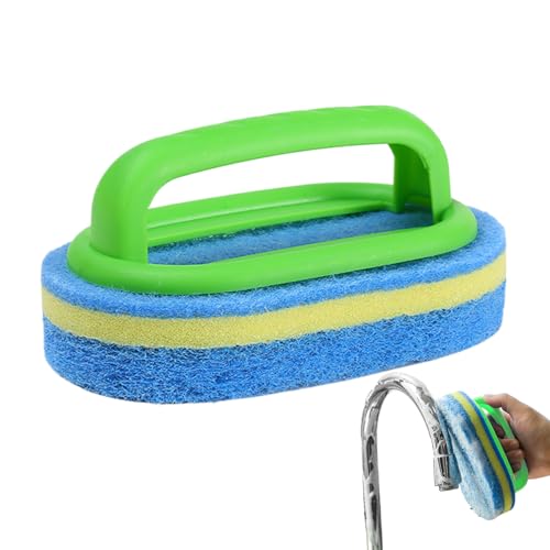 Cepillo de Esponja | Esponja para lavavajillas con Mango – Depurador de Ducha con Agarre ergonómico | Limpiador doméstico para baño y Cocina | Herramienta para bañera, Azulejos y Piscina