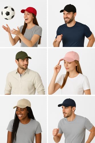 Image of Baseball Cap Adjustable Size 100% Cotton Caps for Running Workouts & Outdoor Activities All Seasons