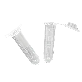 100 Piece 2ml Microcentrifuge Tube Graduated Holder Vial with Snap Cap, Clear EP Tube Container for Tiny Seeds Pollen Liquid Sample Storage