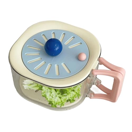 蓋付きフルーツストレーナー容器 フルーツ水切り容器 - 折りたたみ式ハンドル 2イン1 冷蔵庫、アウトドアピクニック、キッチンシンク用収納ソリューション