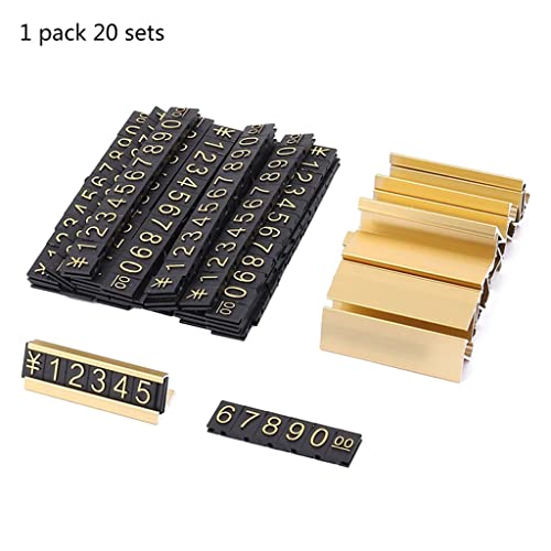 Ankexin Gold Number Price Signs 20Sets Arabic Numerals Together Price Cube Kit
