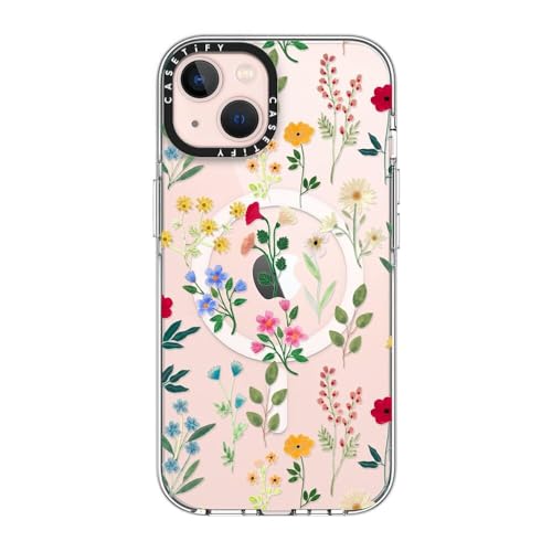 Coque iPhone 13 transparente antichoc CASETiFY avec motif floral MagSafe