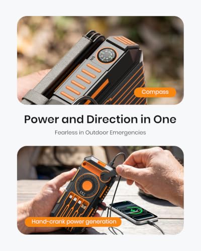 FEELLE Solar Power Bank 50000mAh Magnetic Portable Charger with Hand Crank - Image 6