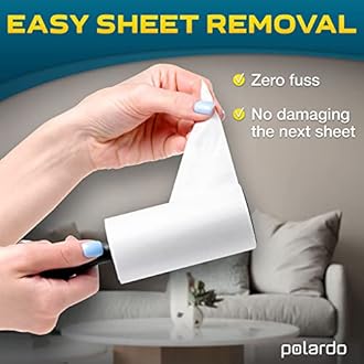 Lint Rollers for Pet Hair, Sticky, Remover for Couch, Clothes Furniture and Carpet. Dog Hair Remover Cat Hair, Animal Fur, Fuzz. 5 Large Lint Rollers