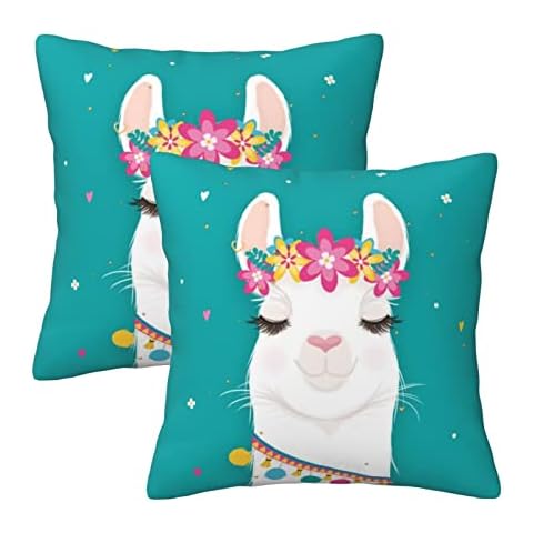 Juego de 2 fundas de almohada cuadradas de alpaca de KUPTYEZR Cover