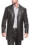 BGSD Men Carter 3-Button New Zealand Lambskin Leather Car Coat (Also available in Big and Tall and Short)