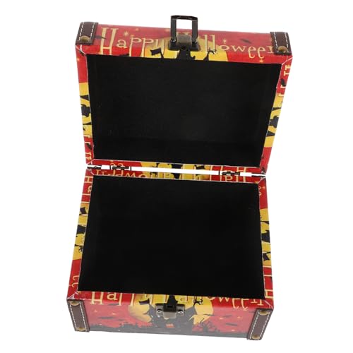 minkissy Caja de Almacenamiento de Madera de Halloween Cofre de de Madera con para Decoración y Organización de Objetos Pequeños para y Decoración