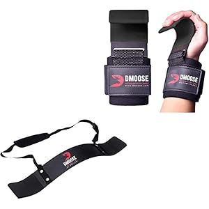 DMoose Fitness Weight Lifting Hooks and Arm Curl Blaster | Bundle | for Weightlifting