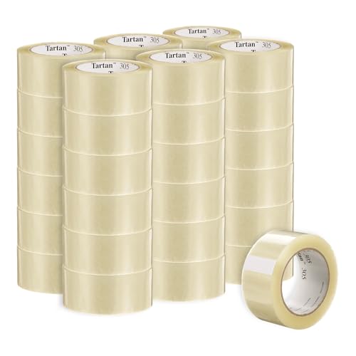 Image of 3M Tartan Box Sealing Tape 305, Clear, 1.88 in x 109.36 yds (48 mm x 100 m)