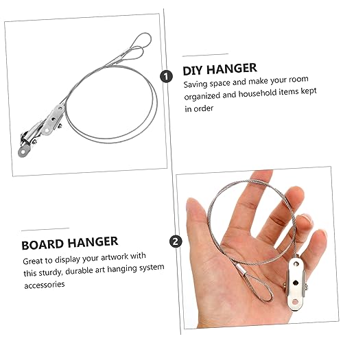 Image of 2Pcs Adjustable Picture Hanging Wire Kit with Hooks Heavy Duty Display Hanger for Paintings Photos Mirrors Rope