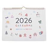 LOORGVEL Wandkalender Englisch Monatsplaner Monate Coil Bound Design Abreißbar Robuster Jahreskalender Minimalistischer Büro Wohnraumplaner