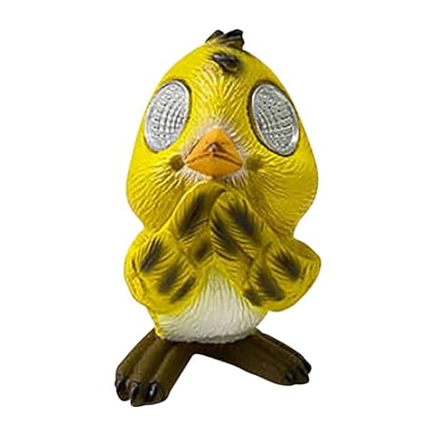 VIVIANYO HD Bird Garden Statues with Solar Eye Light 4.7inch Cute Bird Sculptures Solar-Powered Decorative LED Lights Resin Animal Figurine Lights for Yard, Lawn, Patio, Pond, Backyard (Bird) Cover
