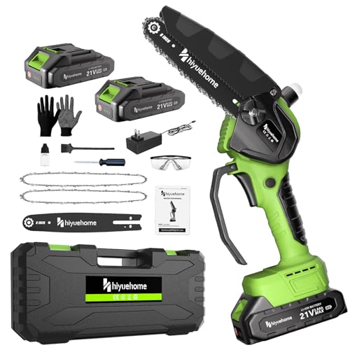 hiyuehome 6inch Mini Chainsaw, Chainsaw Cordless w Automatic