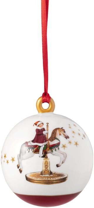 Annual Christmas Edition, ornament, ball, annual edition 2024, Premium Porcelain, exclusive collector's piece, 6.5 x 6.5 x 8 cm