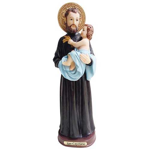 Figura Decorativa San Cayetano 8 Pulgadas Negra miniatura 2