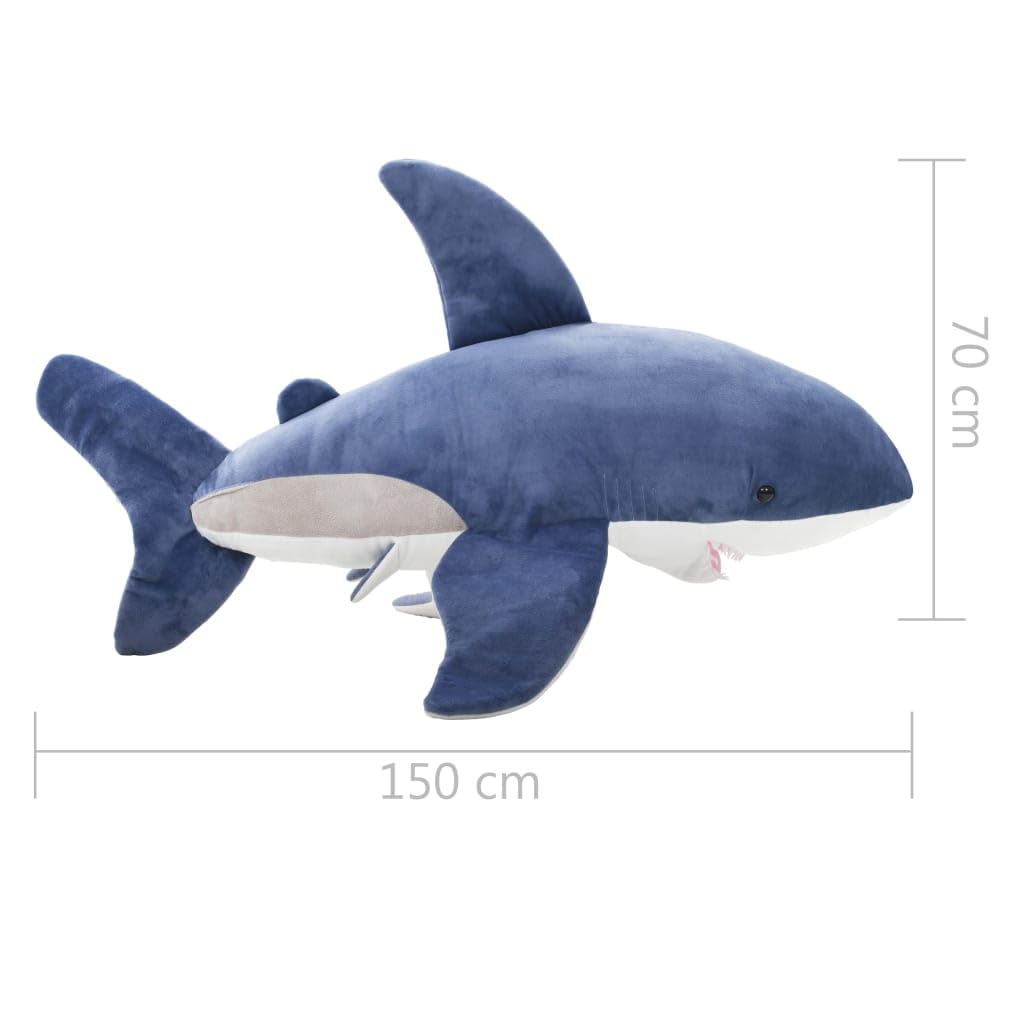 Mangloder Weißer Hai Kuscheltier Plüsch Blau und Weiß mit 150 x 70 cm Größe, Weichem Stofftier für Kinder, Kuscheltier Geschenk, Baby, Einschlafen, Sammeln, Reisebegleiter, Kinderzimmer