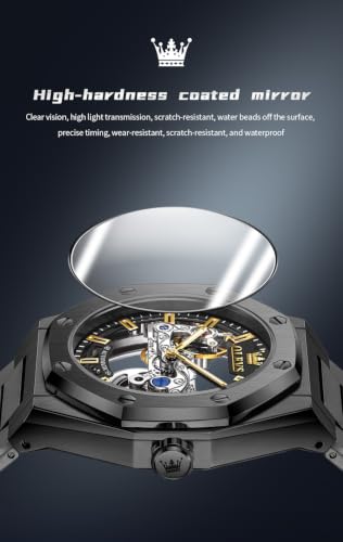 Image of OLEVS Watches for Men Automatic Skeleton Original Luxury Waterproof Watch