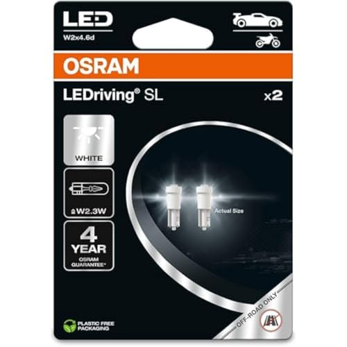 OSRAM LEDriving SL, W2.3W, Lámpara T5, Blanco 6000K, LED Retrofit, solo uso todoterreno, Doble Blíster (2 lámparas)
