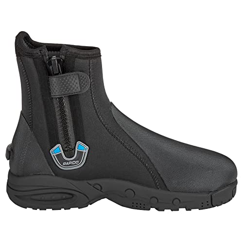 Phantom Aquatics Rapido Boutique Collection Propel 6Mm Neoprene Zippered Hard Sole Rubber Boot - Scuba Diving Rock Fishing Booties #TOP1