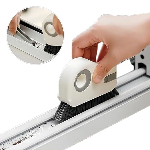 Image of 2 in 1 Groove Cleaning Brush Window Track Cleaning Tools, Multifunction Grout Cleaner Tool Grip Brush Hard Bristle Crevice Cleaning Brush for Sliding Door Track, Window Sill, (smoll)