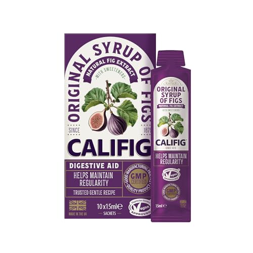 Califig Original Syrup of Figs Sachets Natural Digestive Aid | Vegan | With Fig Extract | Helps Maintain Regularity | 10 x 15 ml