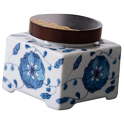 Mipcase Ceramic Tea Tins Blue White Porcelain Storage Jars Kitchen Storage Jars Sugar
