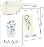 FRUITPRINTS CherryCards - 8er Set Grußkarten & Umschläge - Alles Gute Glückwünsche - Klappkarten B6 Grußkartenformat