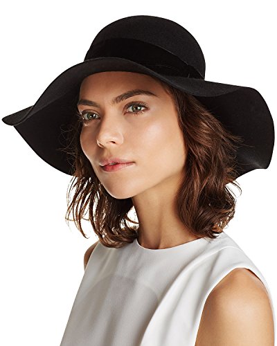 Filippo Catarzi Women's Wool Velvet Band Floppy Hat Fedora, Black (One Size)