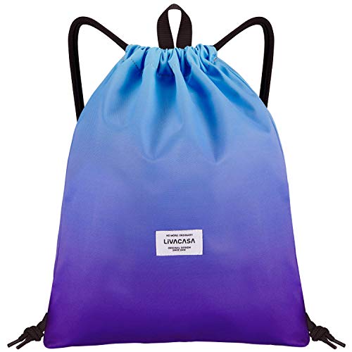 LIVACASA Mochilas de Cuerdas Hombre Mujer Grandes Bolsas de Gimnasio Cordones Cómodos