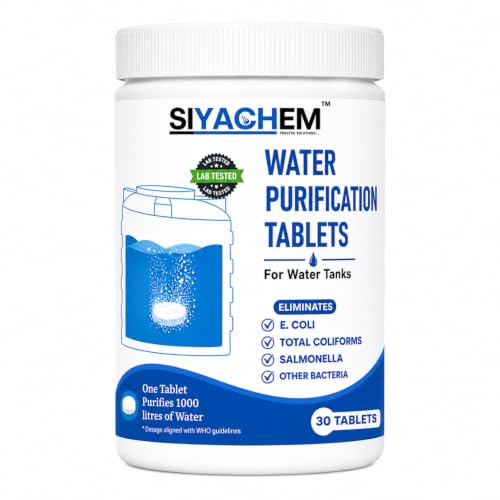 Image of Water Tank Cleaning Tablets | Water Purification Chlorine Tablets for Tank 1 Tablet for 1000 Liters | 30Tabs